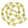 Gargantilla Básica 04.362.0043.18 Oro Laminado, Diseño de Chunky, Pulido, Dorado