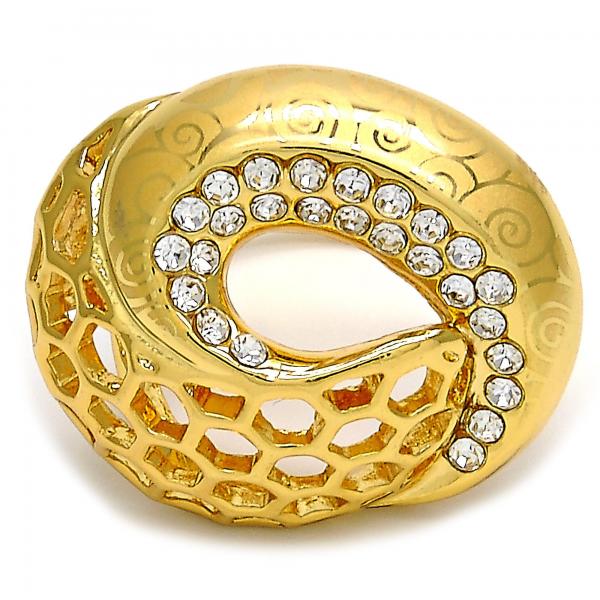 Anillo Multi Piedra 01.241.0014.07 Oro Laminado, con Cristal Blanca, Pulido, Dorado