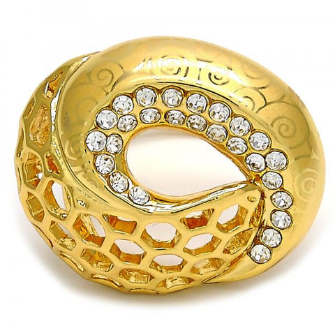 Anillo Multi Piedra 01.241.0014.07 Oro Laminado, con Cristal Blanca, Pulido, Dorado
