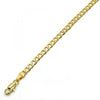 Pulsera Básica 5.222.006.07 Oro Laminado, Diseño de Cubana, Pulido, Dorado