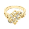 Anillo Multi Piedra 01.63.0453.08 Oro Laminado, con Zirconia Cubica Blanca, Pulido, Dorado