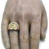 Anillo de Hombre 01.316.0001.12 Oro Laminado, Diseño de Caballo, con Zirconia Cubica Blanca, Pulido, Dorado