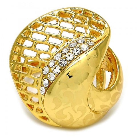 Anillo Multi Piedra 01.241.0021.07 Oro Laminado, con Cristal Blanca, Pulido, Dorado