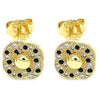 Arete Dormilona 02.233.0025.1 Oro Laminado, con Micro Pave Negro y Blanca, Pulido, Dorado
