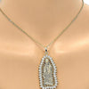 Dije Religioso 05.94.0002 Oro Laminado, Diseño de Guadalupe, con Zirconia Cubica Blanca, Pulido, Dorado