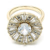 Anillo Multi Piedra 01.210.0100.08 Oro Laminado, con Zirconia Cubica Blanca, Pulido, Dorado