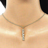Collares con Dije 04.313.0023.20 Oro Laminado, con Micro Pave Blanca, Pulido, Dorado