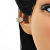 Arete Orejera 02.213.0397 Oro Laminado, Diseño de Nina Pequena, con Micro Pave Blanca, Pulido, Dorado