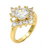 Anillo Multi Piedra 01.205.0002.3.08 Oro Laminado, con Zirconia Cubica Blanca y Blanca, Pulido, Dorado