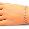 Pulsera Elegante 03.145.0011.07 Oro Laminado, Diseño de Corazon, Pulido, Dorado