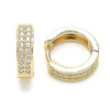 Argolla Huggie 02.195.0104.15 Oro Laminado, con Zirconia Cubica Blanca, Pulido, Dorado