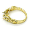 Anillo Multi Piedra 01.99.0097.07 Oro Laminado, Diseño de Infinito, con Zirconia Cubica Blanca y Micro PaveBlanca, Pulido, Dorado