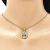 Collares con Dije 04.341.0065.2.20 Oro Laminado, Diseño de Mano de Dios, con Micro Pave Zafiro Azul y Blanca, Pulido, Dorado