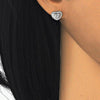 Arete Dormilona 02.285.0087 Plata Rodinada, Diseño de Corazon, con Zirconia Cubica Blanca, Pulido, Rodinado