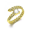 Anillo Multi Piedra 01.213.0018.2 Oro Laminado, con Zirconia Cubica Blanca, Pulido, Dorado