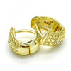 Argolla Huggie 02.186.0125.12 Plata Rodinada, con Zirconia Cubica Blanca, Pulido, Dorado