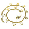 Pulsera de Dije 03.196.0008.07 Oro Laminado, Diseño de Miami Cubana y Estrella, Diseño de Miami Cubana, Pulido, Dorado