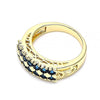 Anillo Multi Piedra 01.346.0023.4.07 Oro Laminado, con Zirconia Cubica Zafiro Azul, Pulido, Dorado