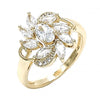 Anillo Multi Piedra 01.210.0094.06 Oro Laminado, con Zirconia Cubica Blanca, Pulido, Dorado