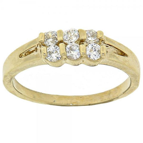 Anillo Multi Piedra 5.167.027.07 Oro Laminado, con Zirconia Cubica Blanca, Pulido, Dorado