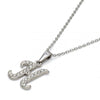 Collares con Dije 04.238.0007.1.18 Acero Inoxidable, Diseño de Iniciales y Rolo, Diseño de Iniciales, con Cristal Blanca, Pulido, Acero
