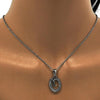 Collares con Dije 04.238.0024.18 Acero Inoxidable, Diseño de Iniciales y Rolo, Diseño de Iniciales, con Cristal Blanca, Pulido, Acero
