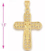 Dije Religioso 5.188.011 Oro Laminado, Diseño de Crucifijo, Pulido, Dorado