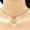 Collares con Dije 04.341.0064.2.20 Oro Laminado, Diseño de Ojo Griego, con Micro Pave Zafiro Azul y Blanca, Pulido, Dorado