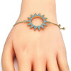 Pulsera Bolo Ajustable 03.316.0026.1.10 Oro Laminado, con Zirconia Cubica Turquoise, Pulido, Dorado