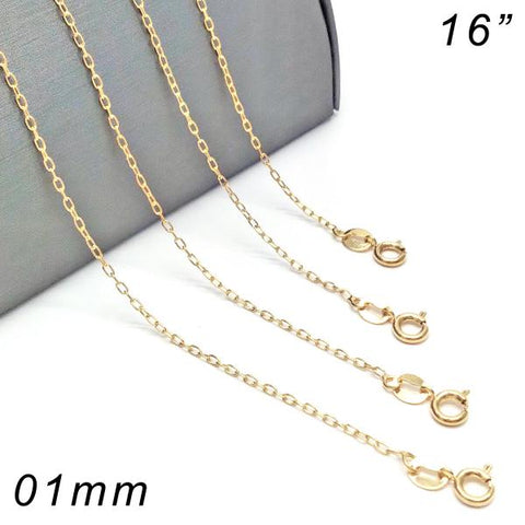 Gargantilla Básica 04.09.0187.16 Oro Laminado, Diseño de Rolo, Pulido, Dorado