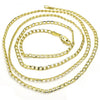 Gargantilla Básica 5.222.007.30 Oro Laminado, Diseño de Cubana, Pulido, Dorado