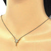 Collares con Dije 04.336.0084.2.16 Plata Rodinada, con Zirconia Cubica Blanca y Blanca, Pulido, Dorado