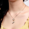 Collares con Dije 04.347.0001.20 Oro Laminado, Diseño de Flor, con Zirconia Cubica Blanca, Pulido, Dorado