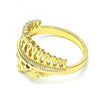 Anillo Multi Piedra 01.185.0019.12 Oro Laminado, con Zirconia Cubica Granate y Blanca, Pulido, Dorado