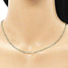 Gargantilla Básica 04.213.0239.22 Oro Laminado, Diseño de Figaro, Pulido, Dorado