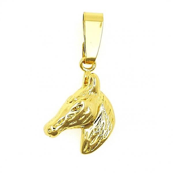 Dije Elegante 5.183.017 Oro Laminado, Diseño de Caballo, Pulido, Dorado