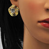 Collar y Arete 06.59.0112.1 Oro Laminado, Diseño de Espiral y Oja, Diseño de Espiral, Pulido, Dos Tonos