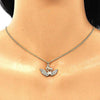 Collares con Dije 04.344.0017.20 Oro Laminado, Diseño de Cisne, con Micro Pave Blanca, Pulido, Dorado