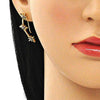 Arete Orejera 02.210.0632 Oro Laminado, con Zirconia Cubica Multicolor, Pulido, Dorado