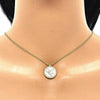 Collares con Dije 04.336.0209.2.16 Plata Rodinada, con Zirconia Cubica Blanca, Pulido, Dorado