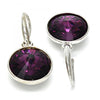 Arete Colgante 02.239.0001.12 Rodio Laminado, con Cristales de Swarovski Amethyst, Pulido, Rodinado