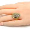 Anillo Multi Piedra 01.118.0023.08 Oro Laminado, con Micro Pave Blanca, Pulido, Dorado
