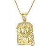 Dije Religioso 05.120.0015 Oro Laminado, Diseño de Jesus, con Zirconia Cubica Blanca, Pulido, Dorado