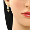 Argolla Huggie 02.368.0024.10 Oro Laminado, Diseño de Candado, con Micro Pave Blanca, Pulido, Dorado