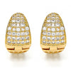 Argolla Huggie 02.217.0030.20 Oro Laminado, Diseño de Chunky, con Zirconia Cubica Blanca, Pulido, Dorado