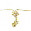 Collares con Dije 04.347.0001.20 Oro Laminado, Diseño de Flor, con Zirconia Cubica Blanca, Pulido, Dorado