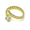 Anillo Multi Piedra 01.213.0018.2 Oro Laminado, con Zirconia Cubica Blanca, Pulido, Dorado