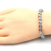 Pulsera Tennis 03.210.0078.4.08 Rodio Laminado, con Zirconia Cubica Blanca, Pulido, Rodinado