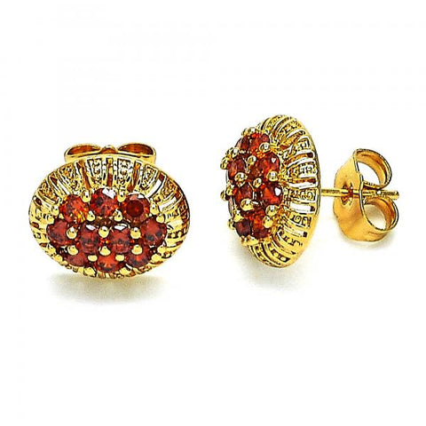 Arete Dormilona 02.387.0091.1 Oro Laminado, con Zirconia Cubica Granate, Pulido, Dorado