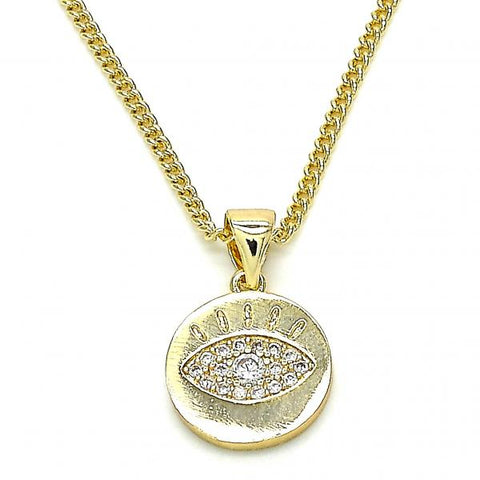 Collares con Dije 04.156.0306.20 Oro Laminado, con Micro Pave Blanca, Pulido, Dorado